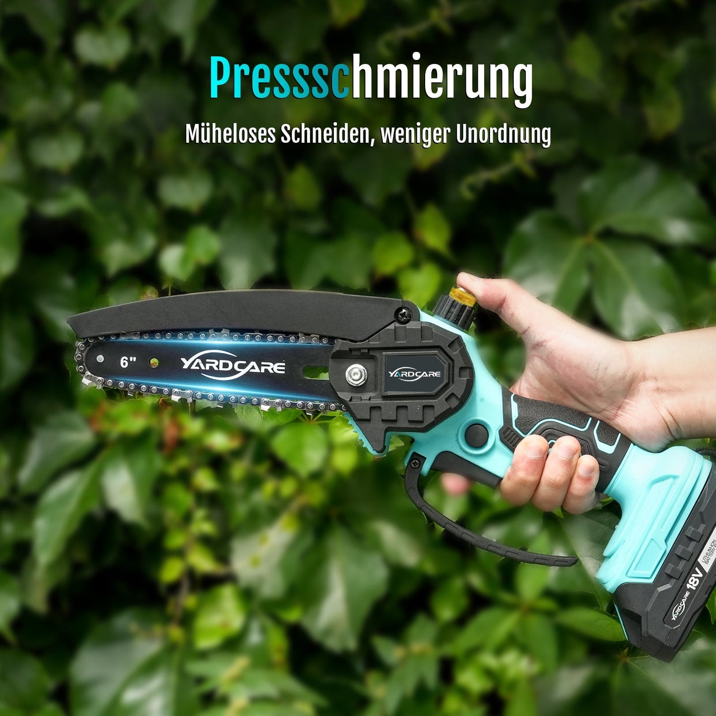 YARDCARE 6" bürstenlose Akku-Kettensäge