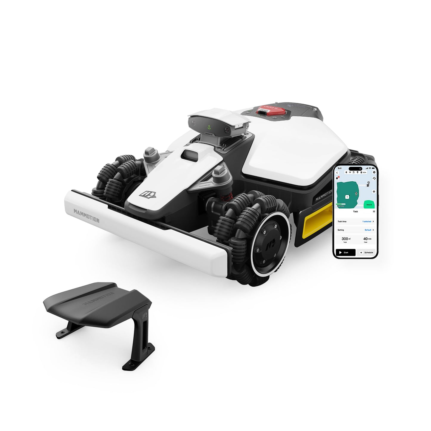 MAMMOTION LUBA mini AWD 1500 Mähroboter ohne Begrenzungskabel, NetRTK+Vision, Keine RTK-Antenne erforderlich, Auto-Kartierung, Empf. 1500m², Max. 1800m², mit 4G-Modul, 80% Steigung