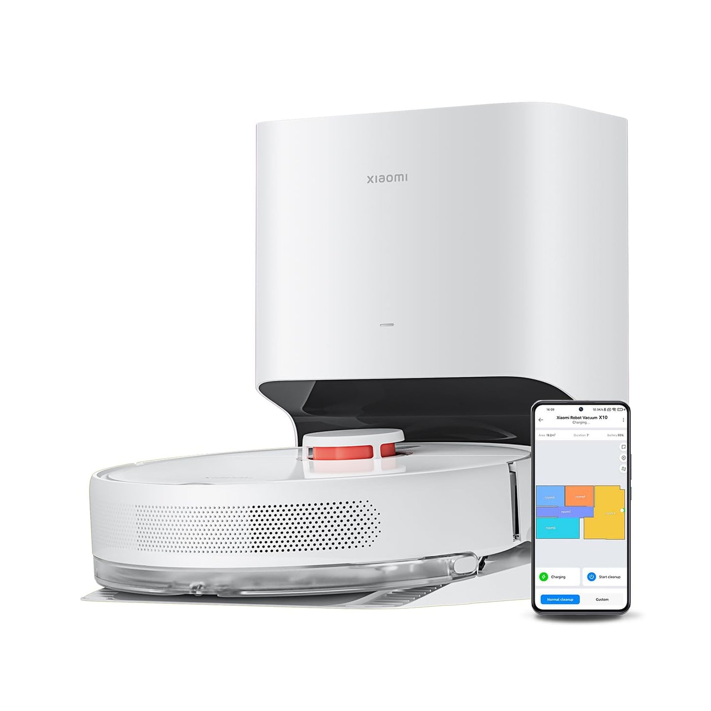 Xiaomi Robot Vacuum X20 Max - 8000 Pa Suction Power, Dual Mop System with Hot Water Cleaning and Drying, 75 Days Dust Capacity, 4 Cleaning Modes and 5200 mAh Battery for Smart, Thorough Cleaning