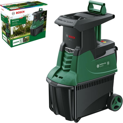 Bosch Turbinenhäcksler AXT 25 TC (2.500 W; geeignet für Holz und harte Gartenabfälle; integrierte Fangbox 53 l; in Karton)