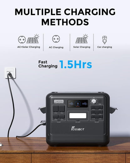 FOSSiBOT F2400 Solar Generator 2048Wh, 2400W (4800W Peak), 3 AC Ausgänge