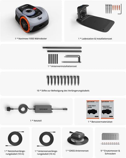 Navimow i105E Mähroboter 500 m², RTK+Vision, Igelschutz & KI