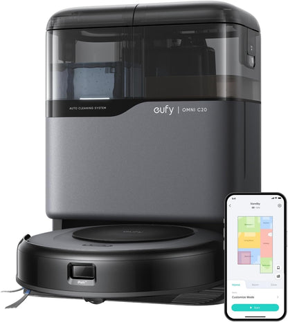 Eufy Omni C20, 7.000Pa, All-in-One-Station, Auto-Entleerung & -Reinigung, 8,5 cm, mit Wischfunktion