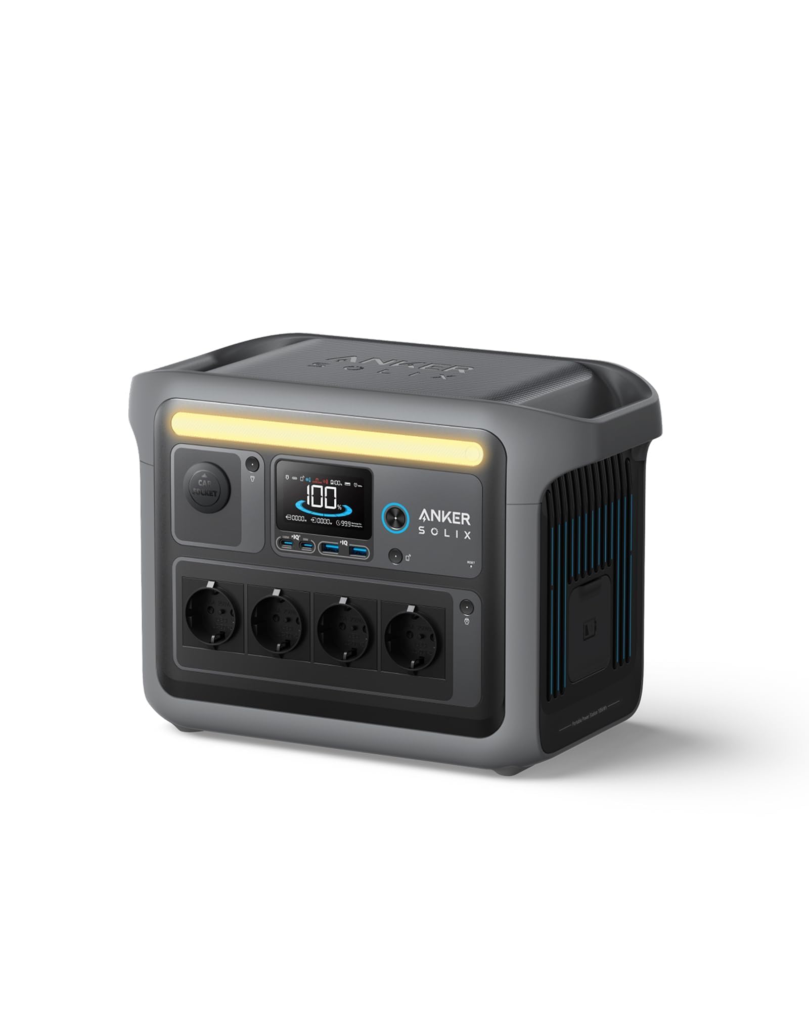 Anker SOLIX C1000 tragbare Powerstation mit wasserfester Tragetasche, 1800W Solargenerator, 1056Wh LFP (LiFePO4) Akku, 4 AC-Steckdosen