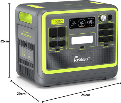 FOSSIBOT F2400 Powerstation 2400W (4800W Peak) mit 200W Solarpanel