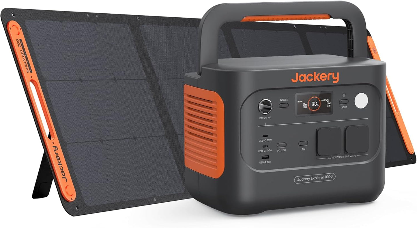 Jackery 1000 V2 Powerstation 1070Wh, 1500W, mit 200W Solarpanel & Schnellladung