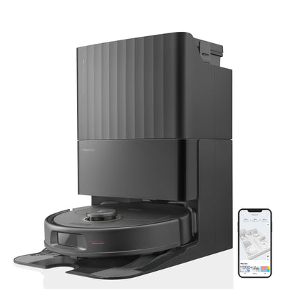 roborock Qrevo Pro Set Saugroboter mit Wischfunktion&Hebarem Wischmopp, 7000Pa, FlexiArm Design™ Kantenreinigung, 60 °C Heißwasser-Moppwäsche, zusätzlich 2 Wischmops, Roboterstaubsauger-Set(Schwarz)