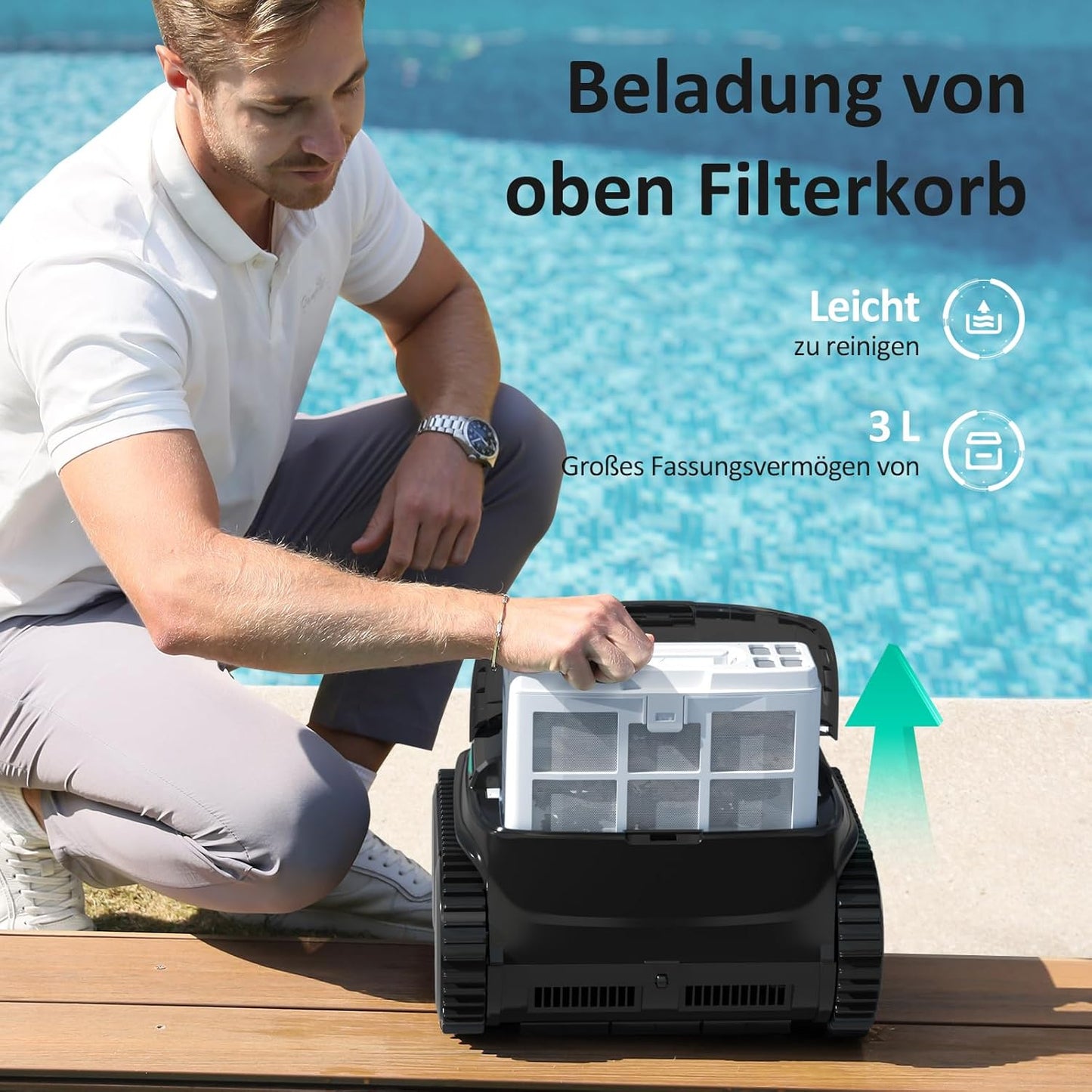 WYBOT C2 Vision AI Kabelloser Poolroboter, Akku, Boden & Wand, Zweischicht-Filter, starke Absaugung, bis 180㎡