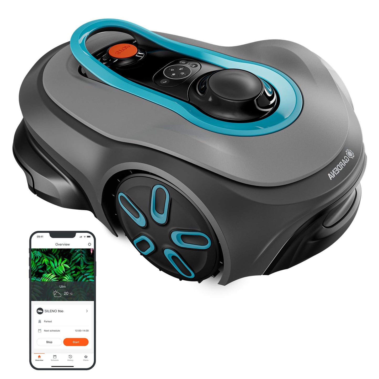 Gardena smart SILENO Free Set 1100 m² Mähroboter, kabellos, für Rasenflächen bis 1.100 m², LONA Intelligence, ohne Begrenzungskabel, leiser Betrieb, intelligenter Mäher mit App Steuerung (19926-47)