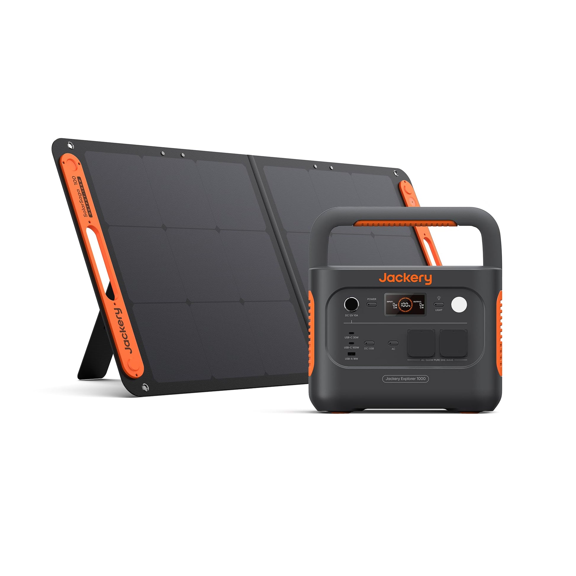 Jackery Powerstation 1000 v2 mit 200W Solarpanel, 1070Wh LiFePO4 Solargenerator, 1500W AC/100W USB-C Ausgang,1 Std. Schnellladung für Camping, Wohnmobil, Notfall