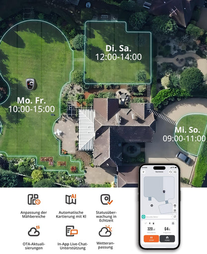 Navimow i105E Mähroboter 500 m², RTK+Vision, Igelschutz & KI