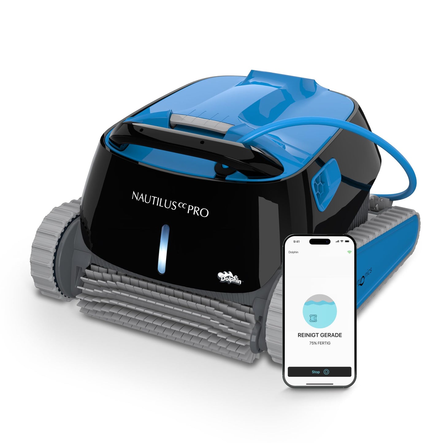 Dolphin Nautilus CC Automatic Pool Cleaner Pool Robot with Cable - Floor and Wall Cleaning - Energy Saving, Recessed Pools up to 10 m, Water Care