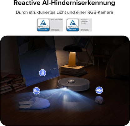 Roborock Qrevo Curv, 18,500Pa, Hebemopp, 75°C Wäsche, Anti-Tangle, Sprachsteuerung