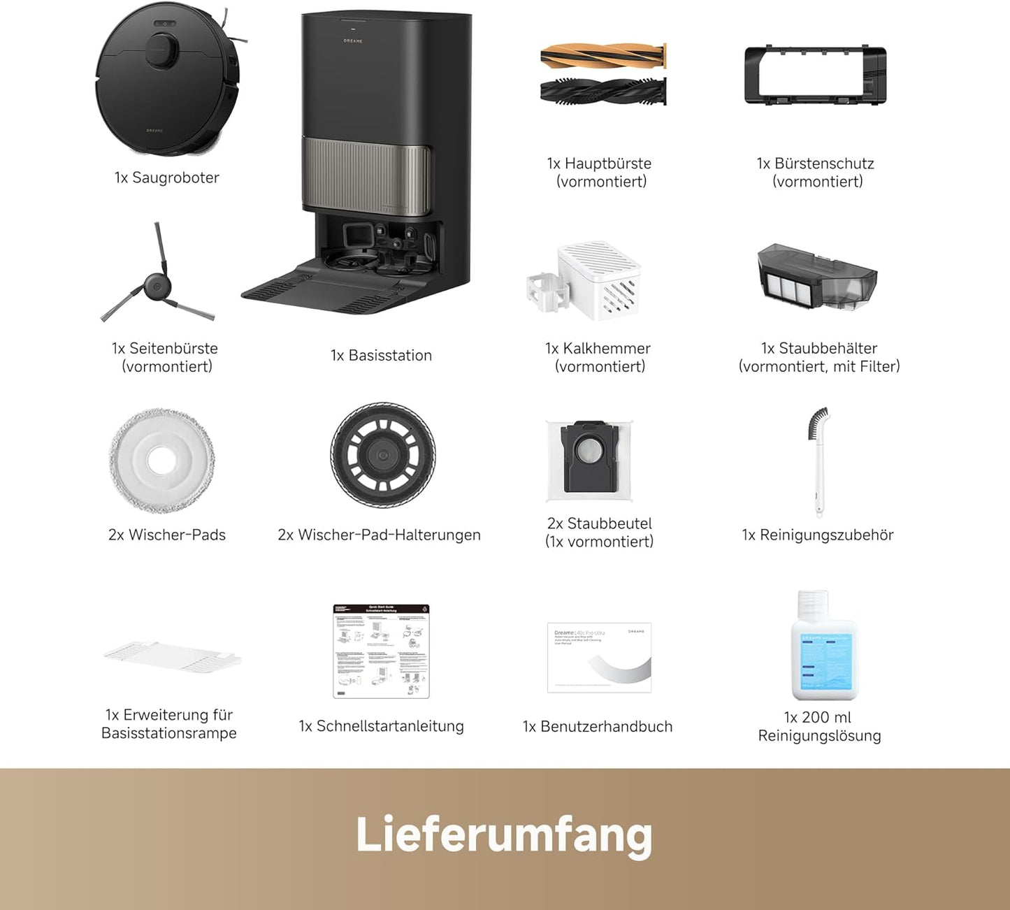 Dreame L40s Pro Ultra, 19,000Pa, Selbstreinigend, Hindernisvermeidung, Sprachsteuerung