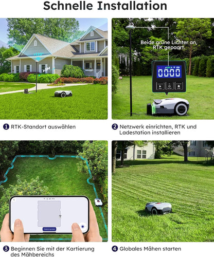ANTHBOT Genie Mähroboter ohne Begrenzungskabel 3600 m², Full Band RTK + 4-Augen-Vision Roboter-Rasenmäher, 30+ Mehrzonen-Management, KI-Intelligente Hindernisvermeidung & Rasenpflege - Genie 3000