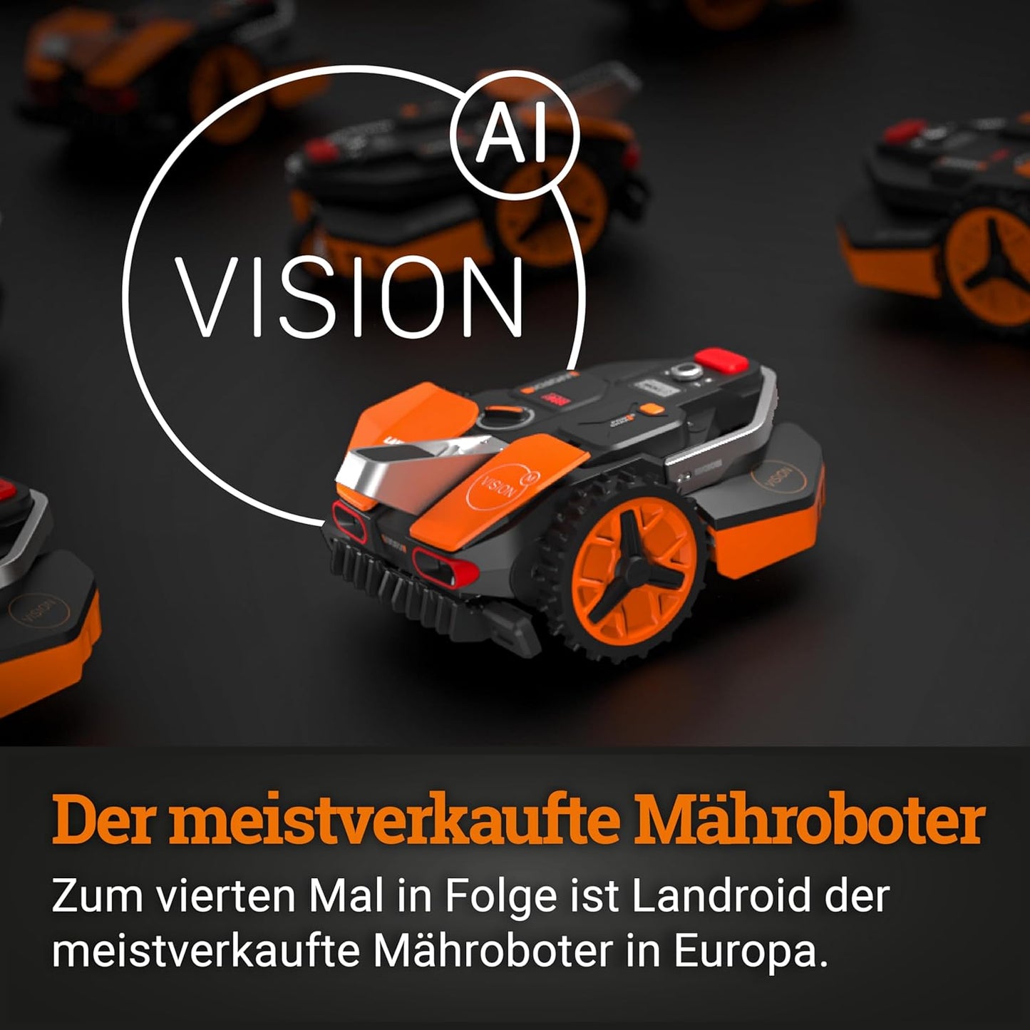 WORX Vision L1600 Mähroboter 1600 m² ohne Kabel, KI & Igelschutz