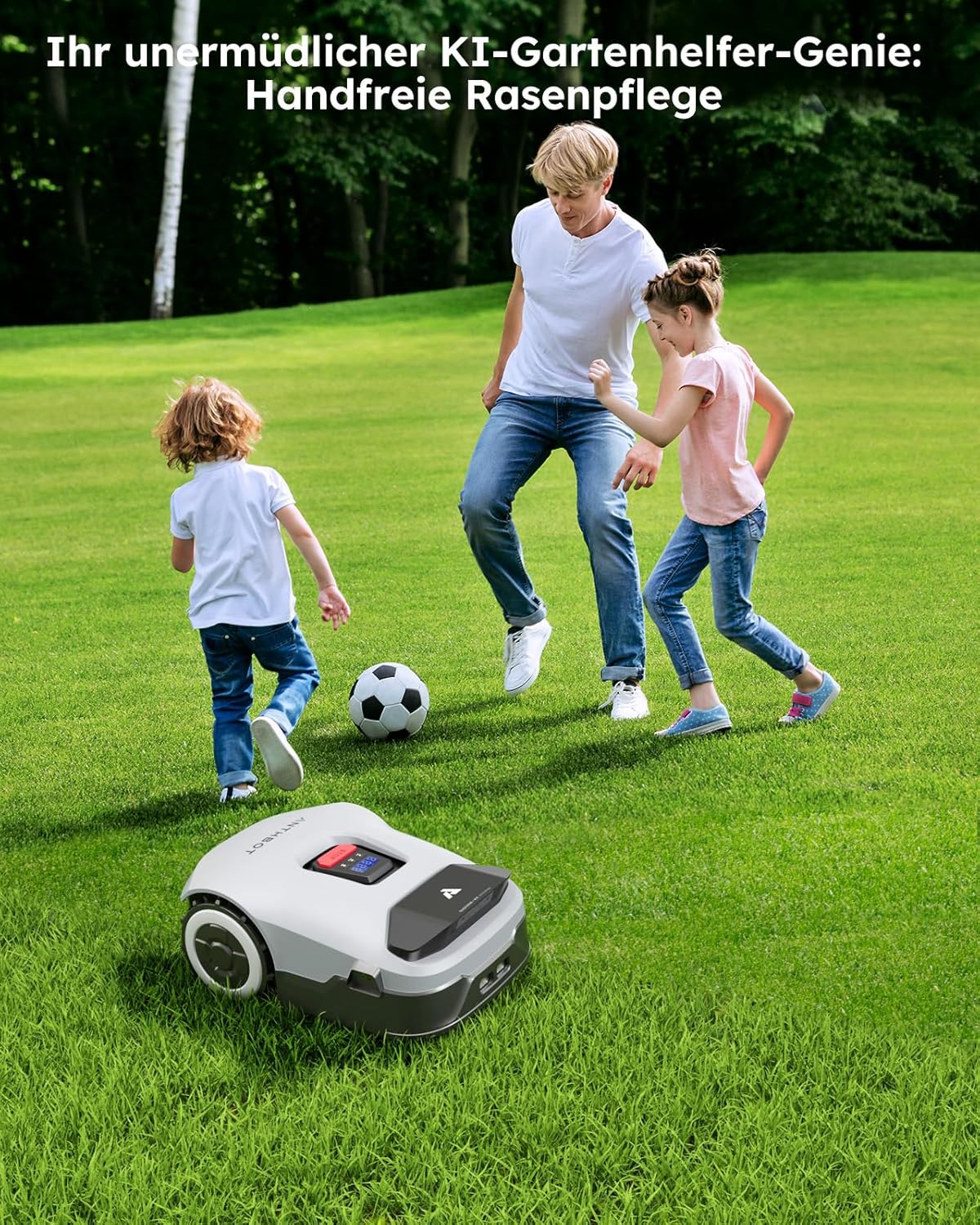 ANTHBOT KI Mähroboter, 900m², Kabellos, RTK+4-Kamera, Mehrzonen, Hindernisvermeidung