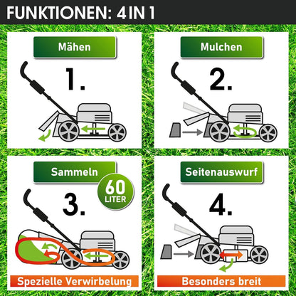 BRAST® Benzin Rasenmäher mit Antrieb | 5,2kW (7PS) | 55cm Schnittbreite | viele Modelle | TÜV | 30-80mm Schnitthöhe | 60L Fangkorb | 4 Takt OHV Motor | Stahlgehäuse | Speed