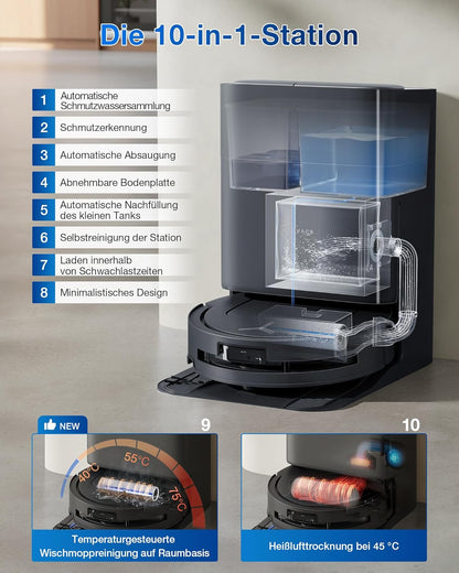 ECOVACS T80 Omni, 18,000Pa, OZMO Mop, Selbstreinigung, ZeroTangle 3.0, 40-75°C Wäsche