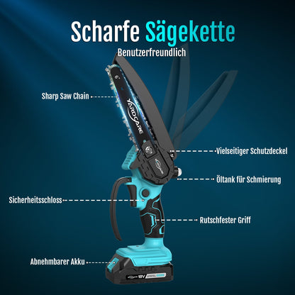 YARDCARE 6" bürstenlose Akku-Kettensäge