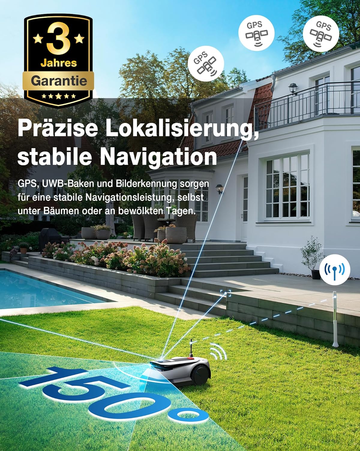 ECOVACS GOAT G1-800 Mähroboter 800 m², ohne Kabel, GPS & Hindernisvermeidung