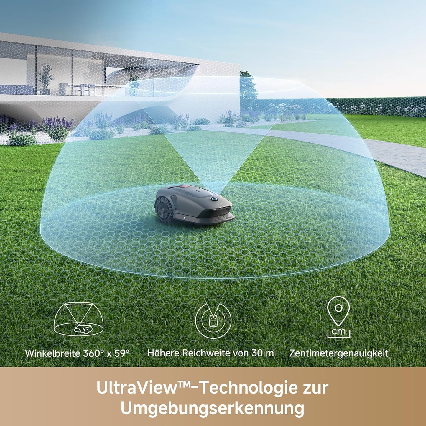MOVA 1000 Mähroboter 1000 m², 3D-LiDAR & App-Steuerung