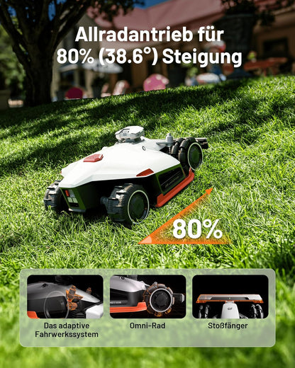 MAMMOTION LUBA 2 AWD 5000X Mähroboter 5000 m², NetRTK+Vision, ohne Kabel, 80 % Steigung